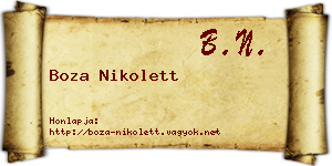 Boza Nikolett névjegykártya